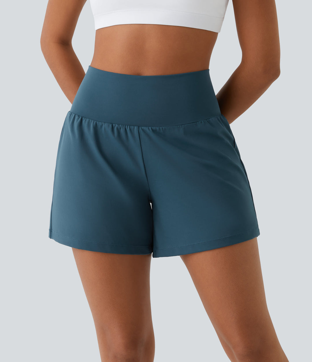 Elevate™ | High-Waisted 2-in-1 Yoga Shorts with Back and Side Pockets