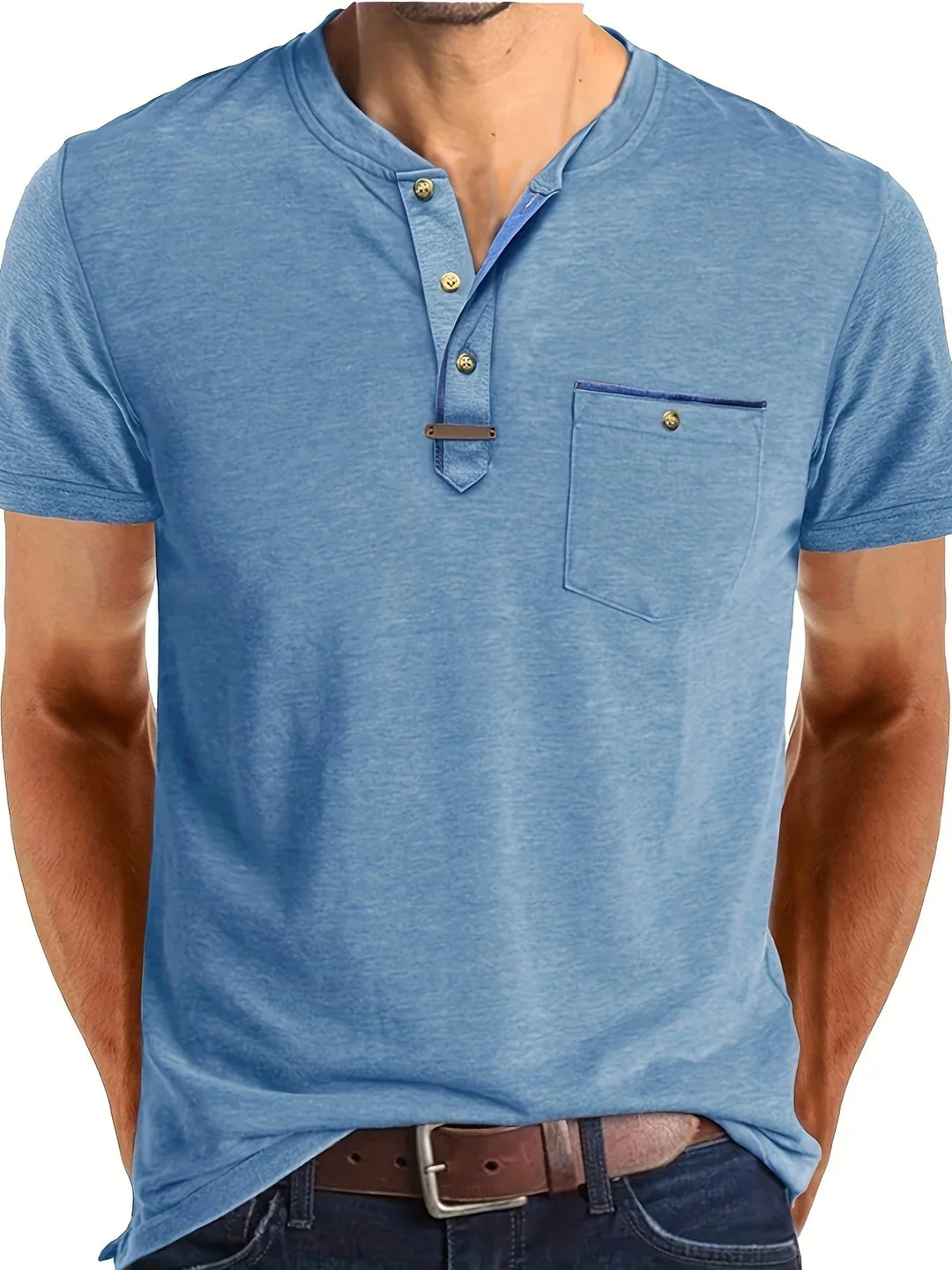 Varo™ | Elegant Round Neck T Shirt With Pocket