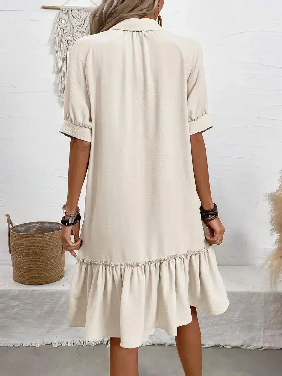 Isavia™ | Button-Down Ruffle Hem Dress