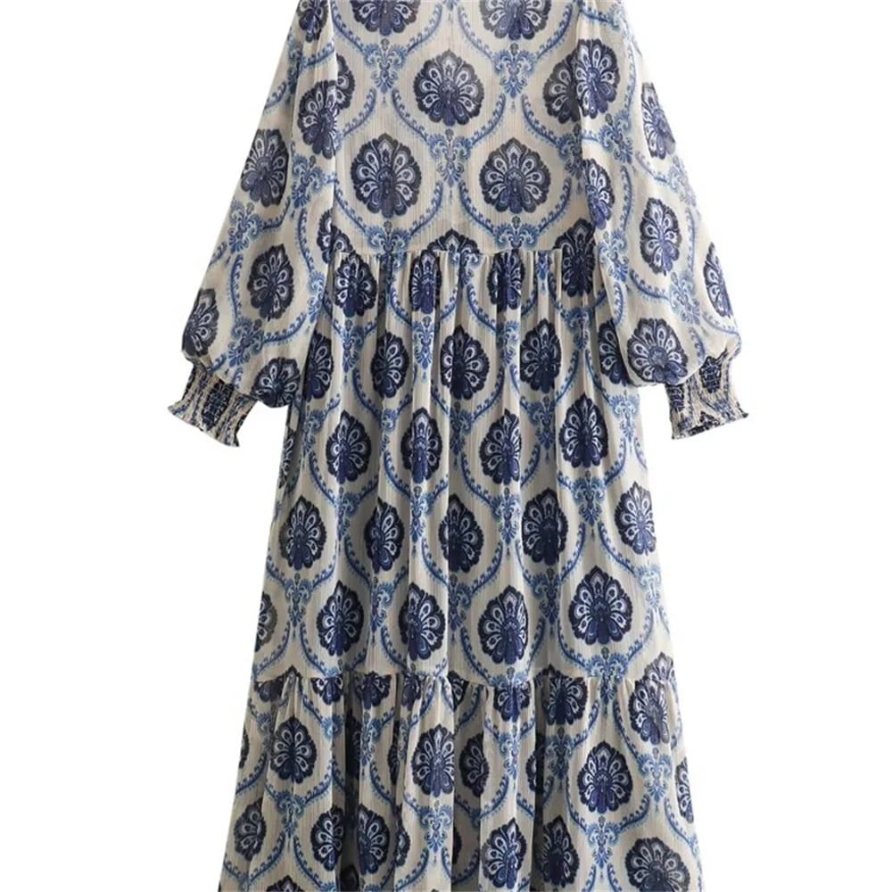 Fayora™ | Vintage Long Sleeve Dress