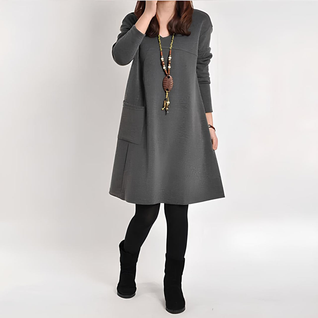 Junari™ |Vintage Long Sleeve Dress for Women