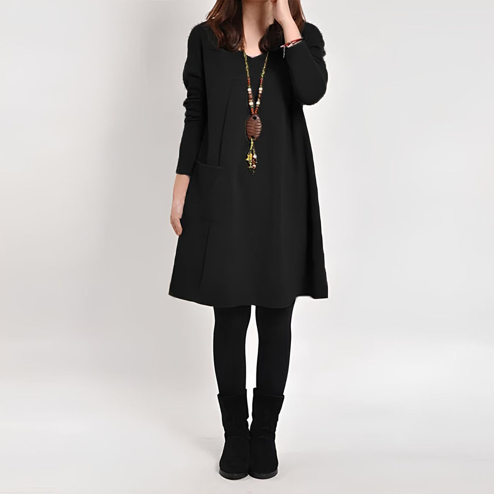 Junari™ |Vintage Long Sleeve Dress for Women