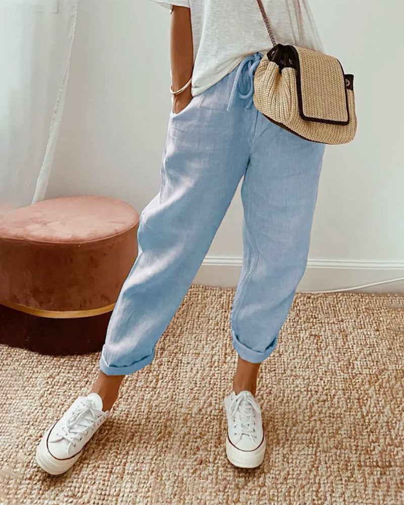 Aslira™ | Julie - Sleek Linen Trousers
