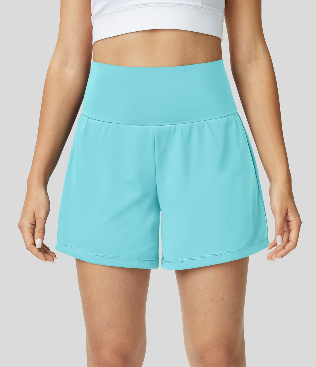 Elevate™ | High-Waisted 2-in-1 Yoga Shorts with Back and Side Pockets