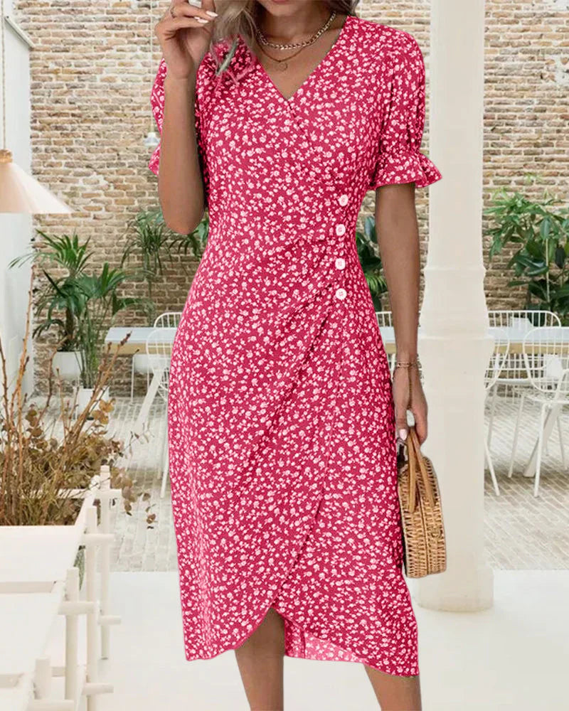 Astell™ | Short Sleeve Floral Print Dress