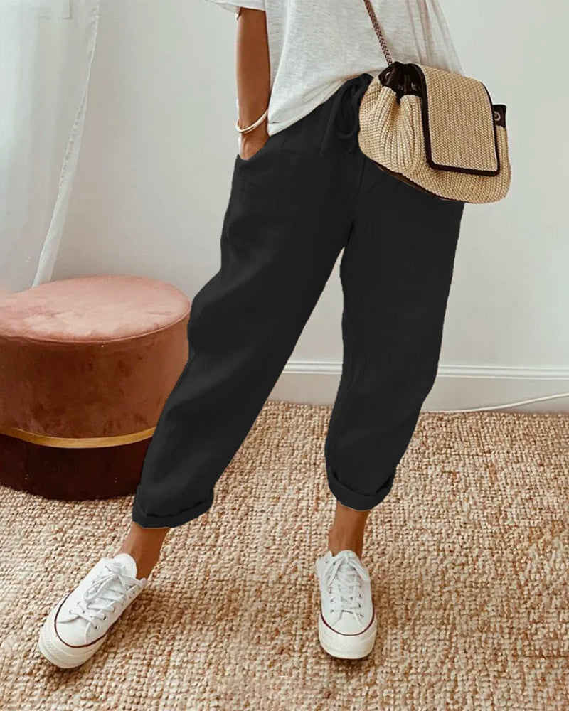 Aslira™ | Julie - Sleek Linen Trousers
