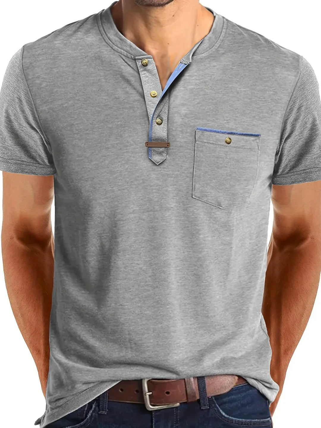 Varo™ | Elegant Round Neck T Shirt With Pocket