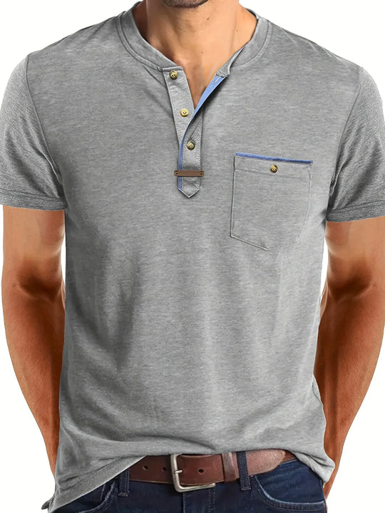 Varo™ | Elegant Round Neck T Shirt With Pocket