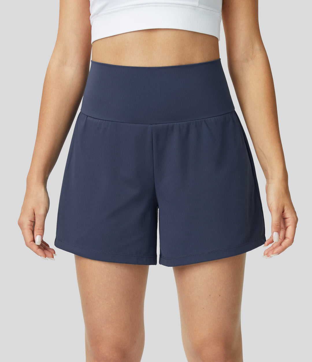 Elevate™ | High-Waisted 2-in-1 Yoga Shorts with Back and Side Pockets