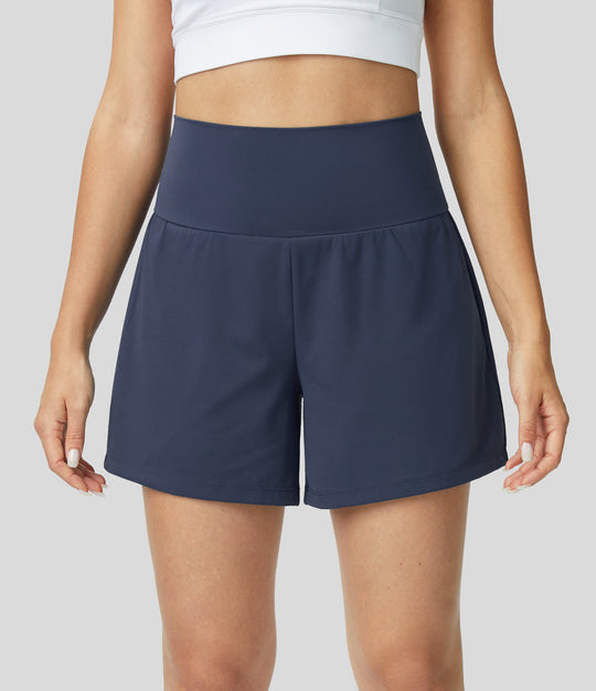 Elevate™ | High-Waisted 2-in-1 Yoga Shorts with Back and Side Pockets