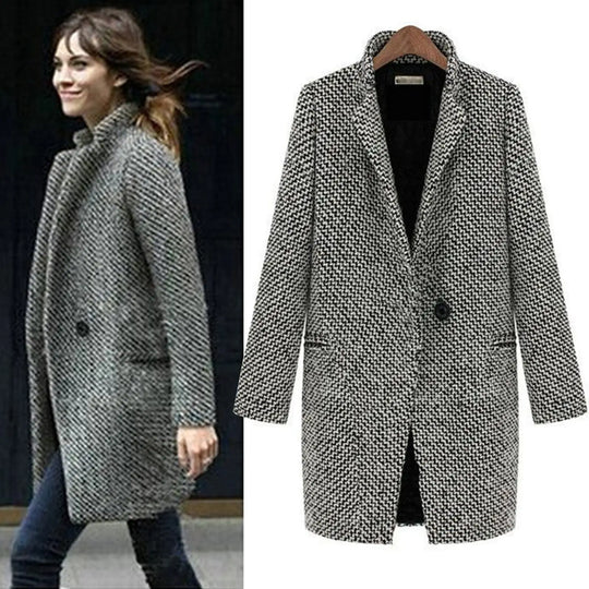 Vella™ | Elegant Long Wool Coat