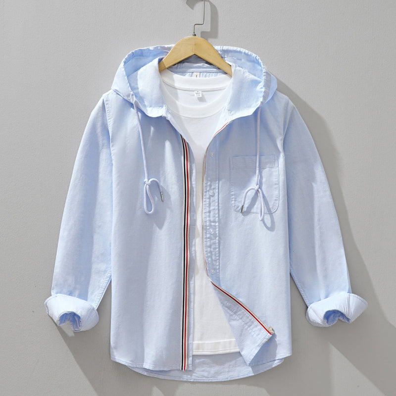Revic™ | Linen Zipper Hoodie Shirt