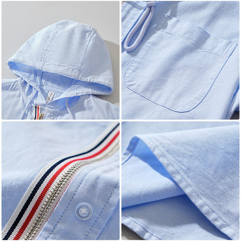 Revic™ | Linen Zipper Hoodie Shirt