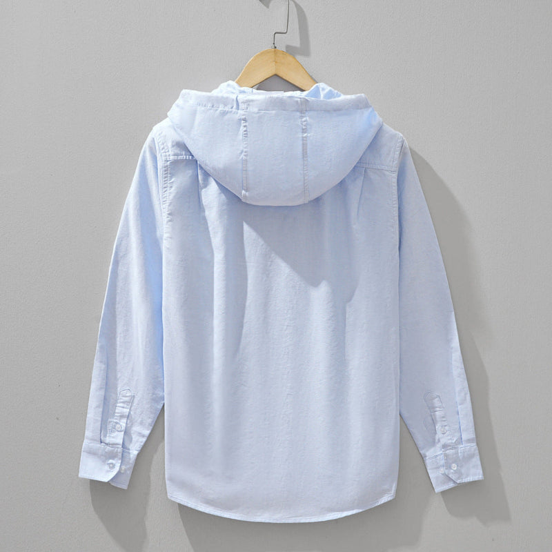 Revic™ | Linen Zipper Hoodie Shirt