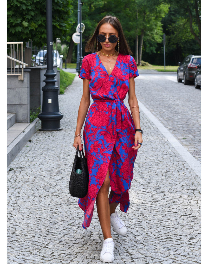 Avira™ | Floral Wrap Midi Dress