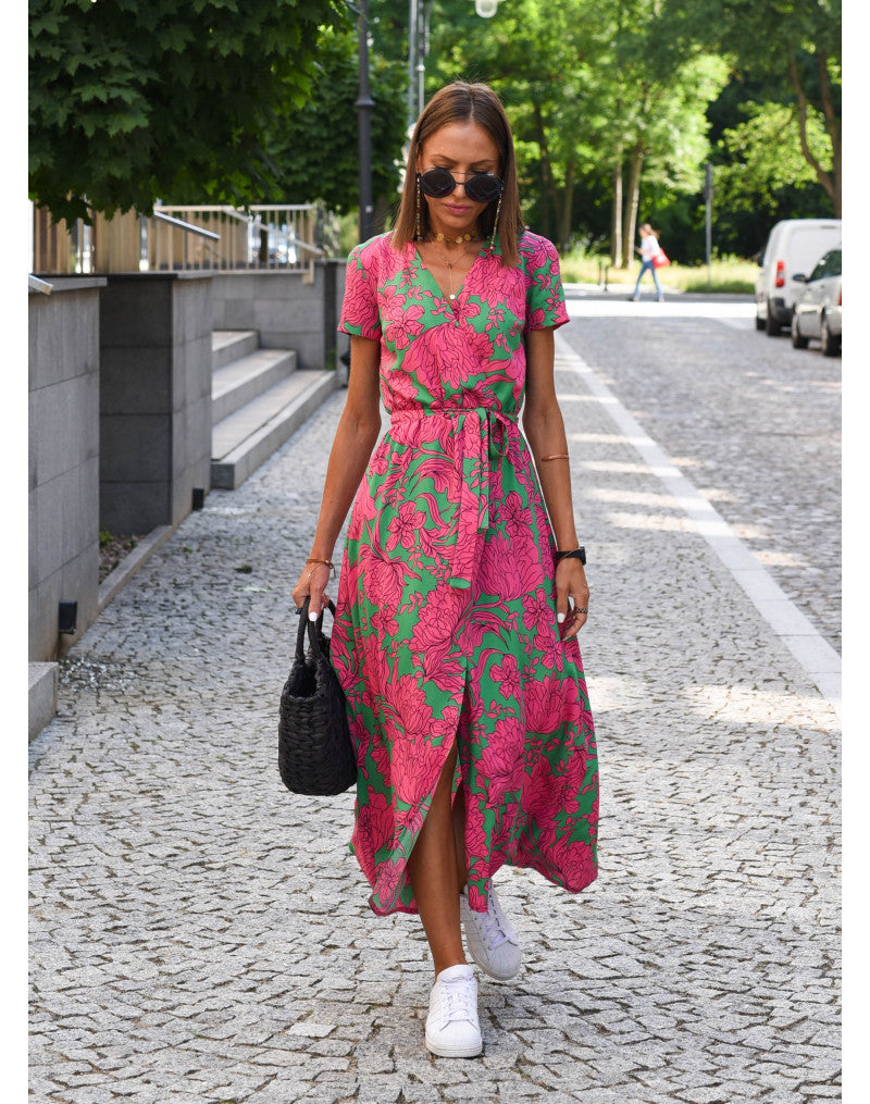 Avira™ | Floral Wrap Midi Dress