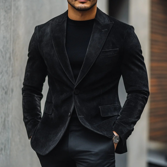 Zevran™ | Plain Two-Button Suede Blazer