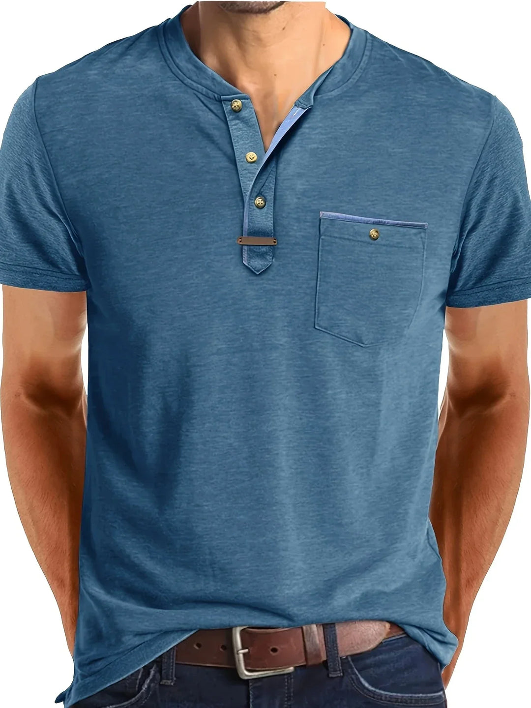 Varo™ | Elegant Round Neck T Shirt With Pocket