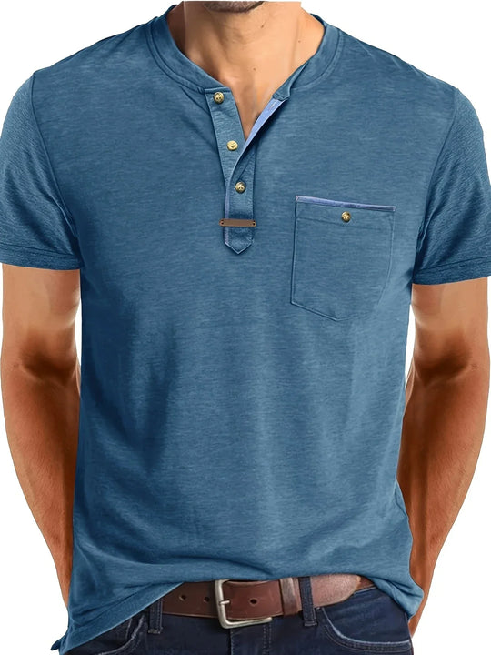 Varo™ | Elegant Round Neck T Shirt With Pocket