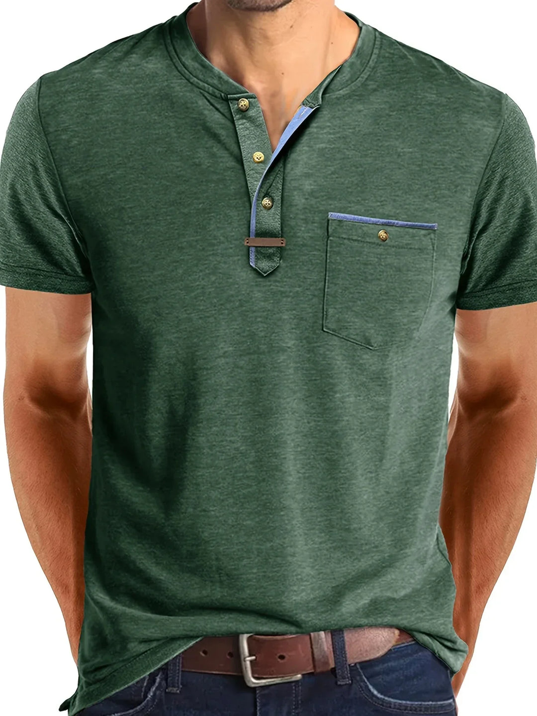 Varo™ | Elegant Round Neck T Shirt With Pocket