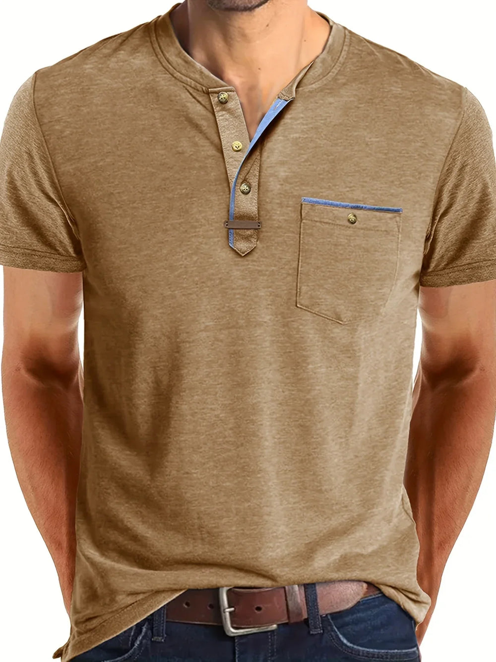Varo™ | Elegant Round Neck T Shirt With Pocket