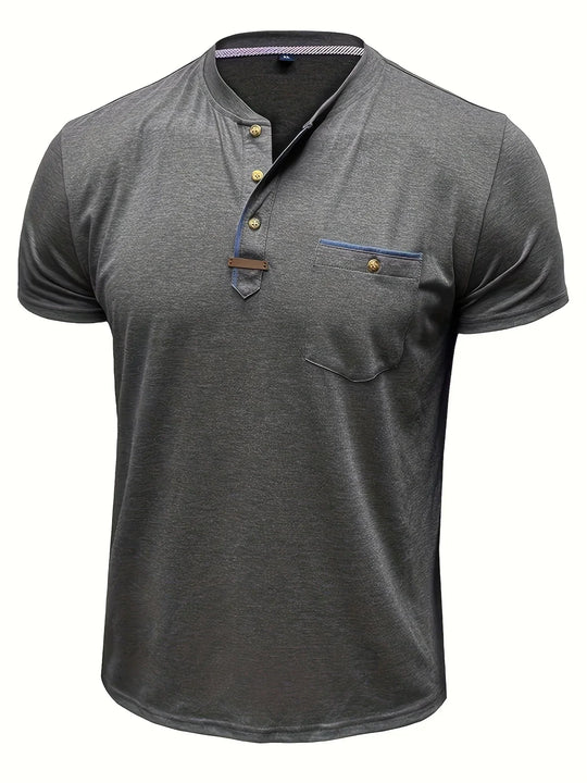Varo™ | Elegant Round Neck T Shirt With Pocket
