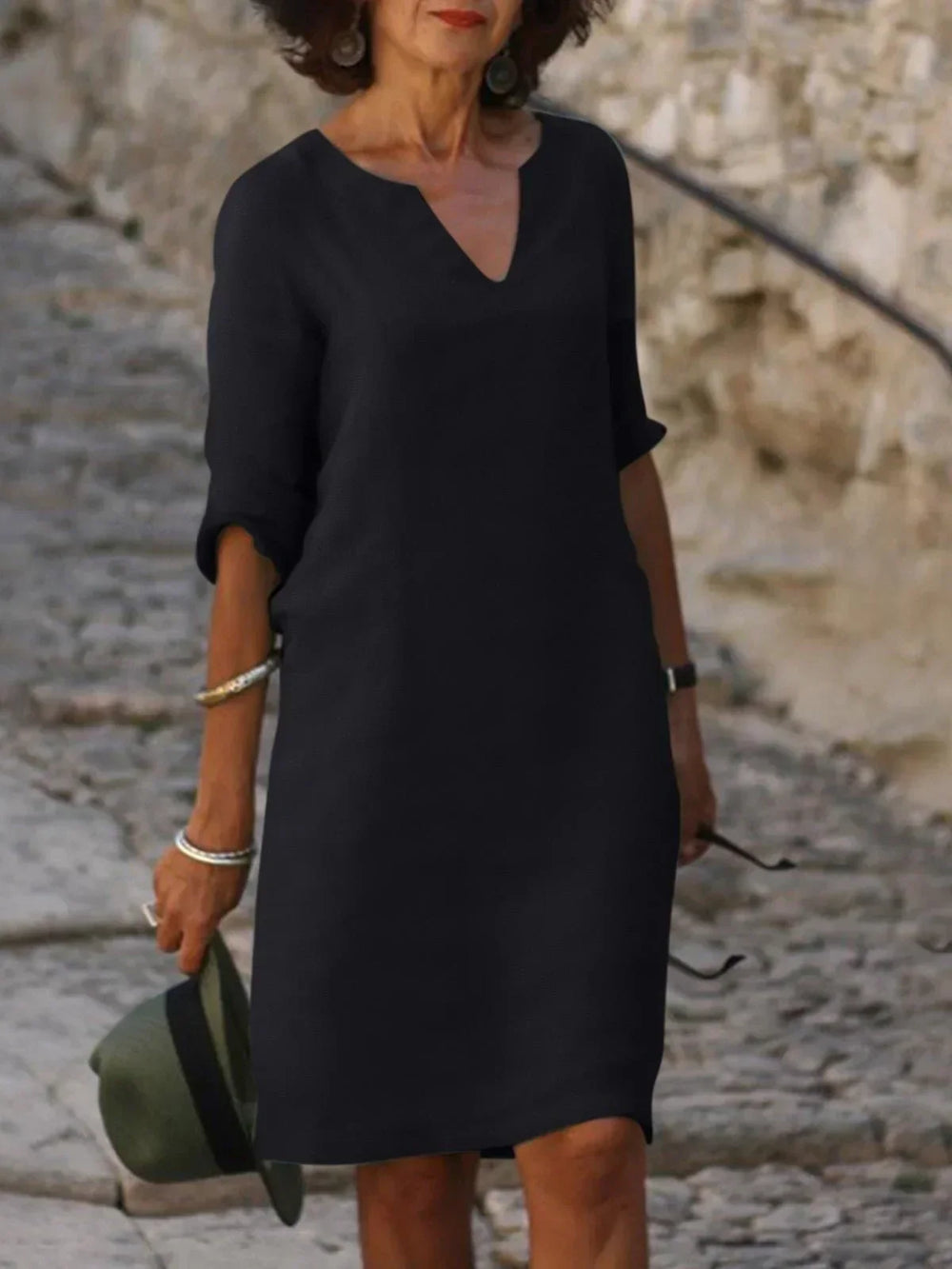 Evelyn™ | Elegant Dress with V-Neckline