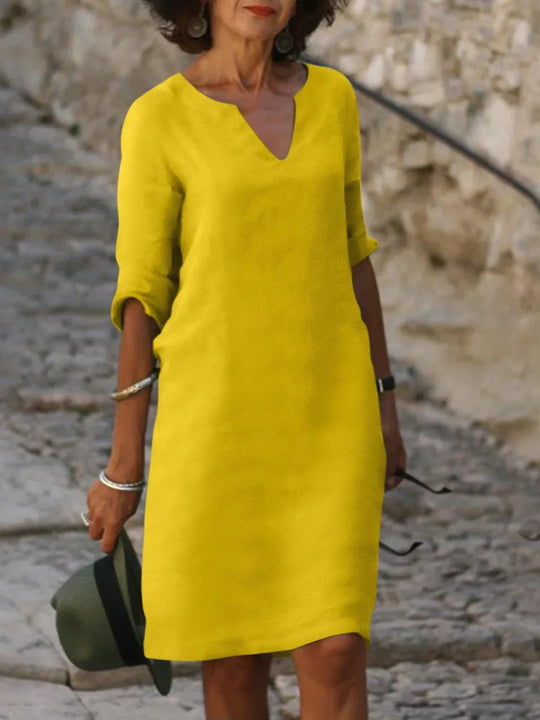 Evelyn™ | Elegant Dress with V-Neckline