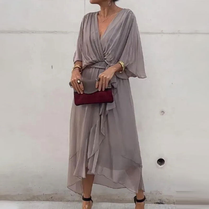 NIRA™ | V-NECK MIDI DRESS