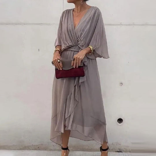 NIRA™ | V-NECK MIDI DRESS